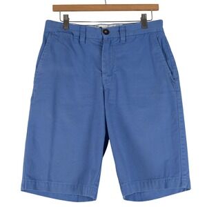 Boden Blue Chino Shorts Size 32 Mens‎ Flat Front 100% Cotton Button Fly